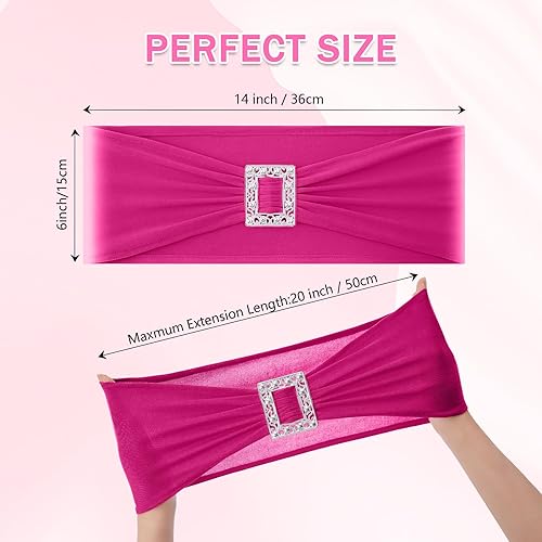 Vista 89 de Joccun 30 cintas elásticas de elastano para silla con hebilla deslizante, lazos elásticos universales para sillas para bodas, banquetes, fiestas