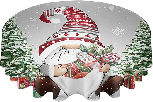 ZOE GARDEN Christmas Snowflake Round Tablecloth Waterproof & Stainproof Tablecloths, Wipeable Table Cloth Wrinkle-Free for DiningPartyWedding Winter ZOE GARDEN Christmas Snowflake Round Tablecloth Waterproof & Stainproof Tablecloths, Wipeable Table Cloth Wrinkle-Free for DiningPartyWedding Winter