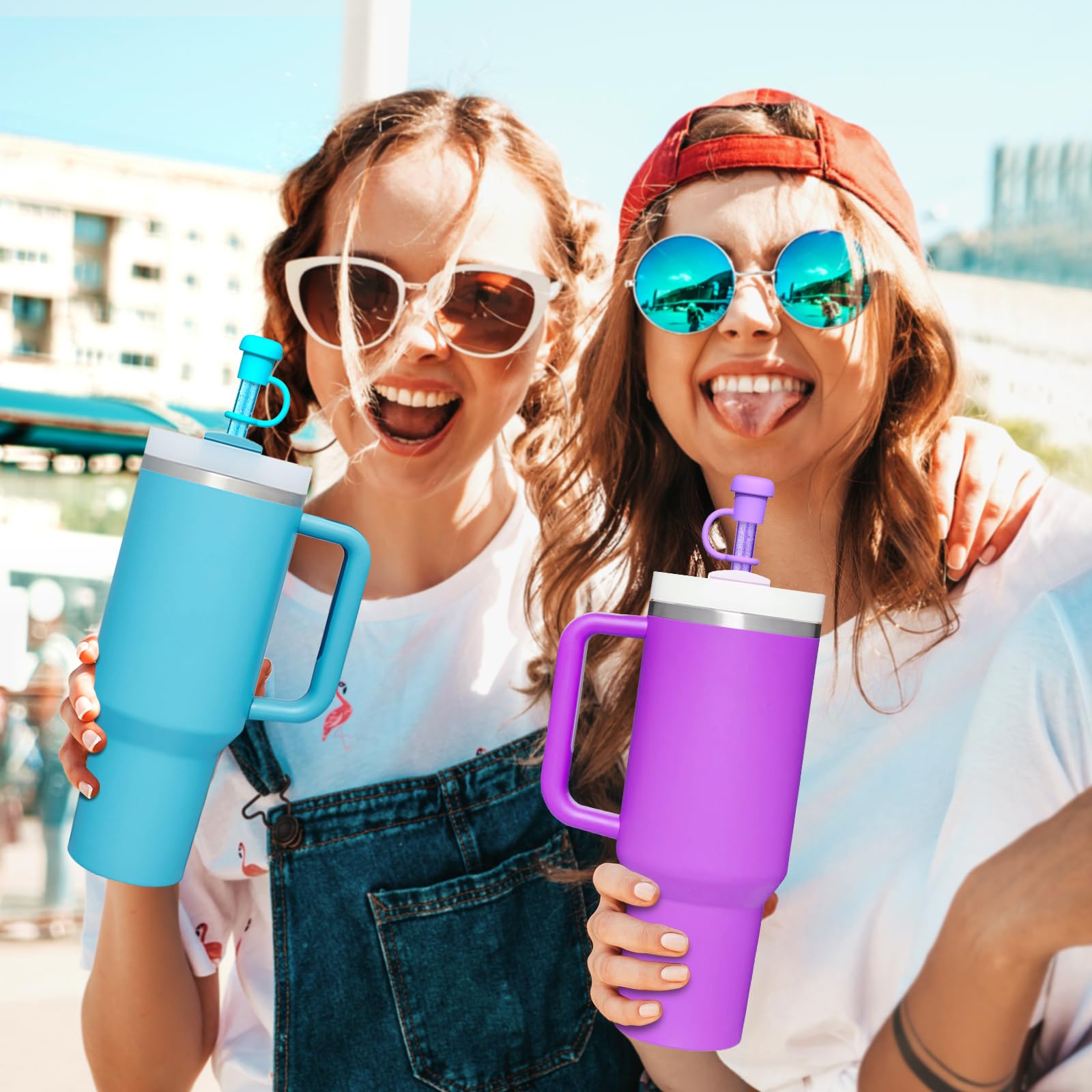 Paquete De 6 Popotes De Silicona De Repuesto Para Vaso Stanley De 40 Onzas Y 30 Onzas, Popotes Reutilizables De 12 Pulgadas De Largo Con 2 Cepillos De Limpieza Para Taza