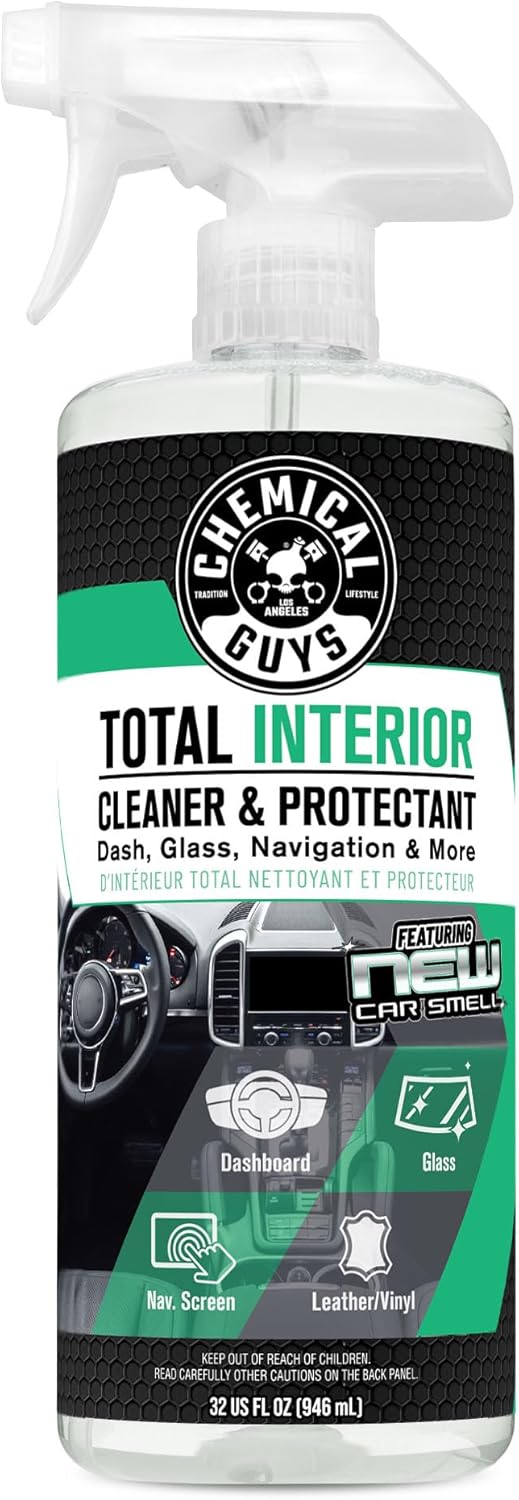 Chemical Guys Total Interior Cleaner and Protectant, New Car Smell, (Safe for Cars, Trucks, SUVs, Jeeps, RVs & More) Extra Large 32 fl oz