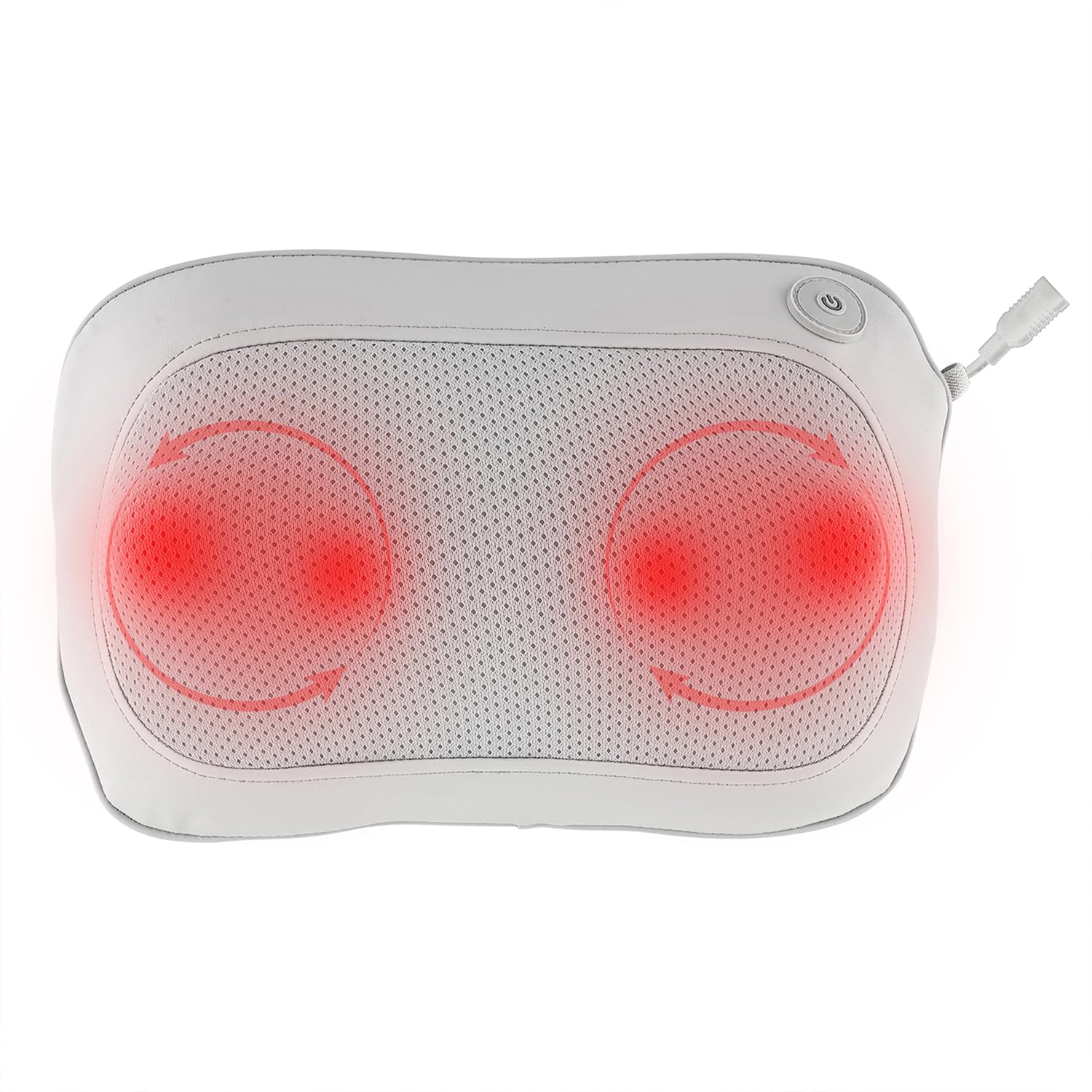 TERRAILLON - MULTI MASSAGER - Cuscino massaggiante e riscaldante, massaggio Shiatsu multizone, rilassante e antistress, 4 testa di massaggio, 2 direzioni di rotazione, Calore lenitivo, USB-​C, pelle e