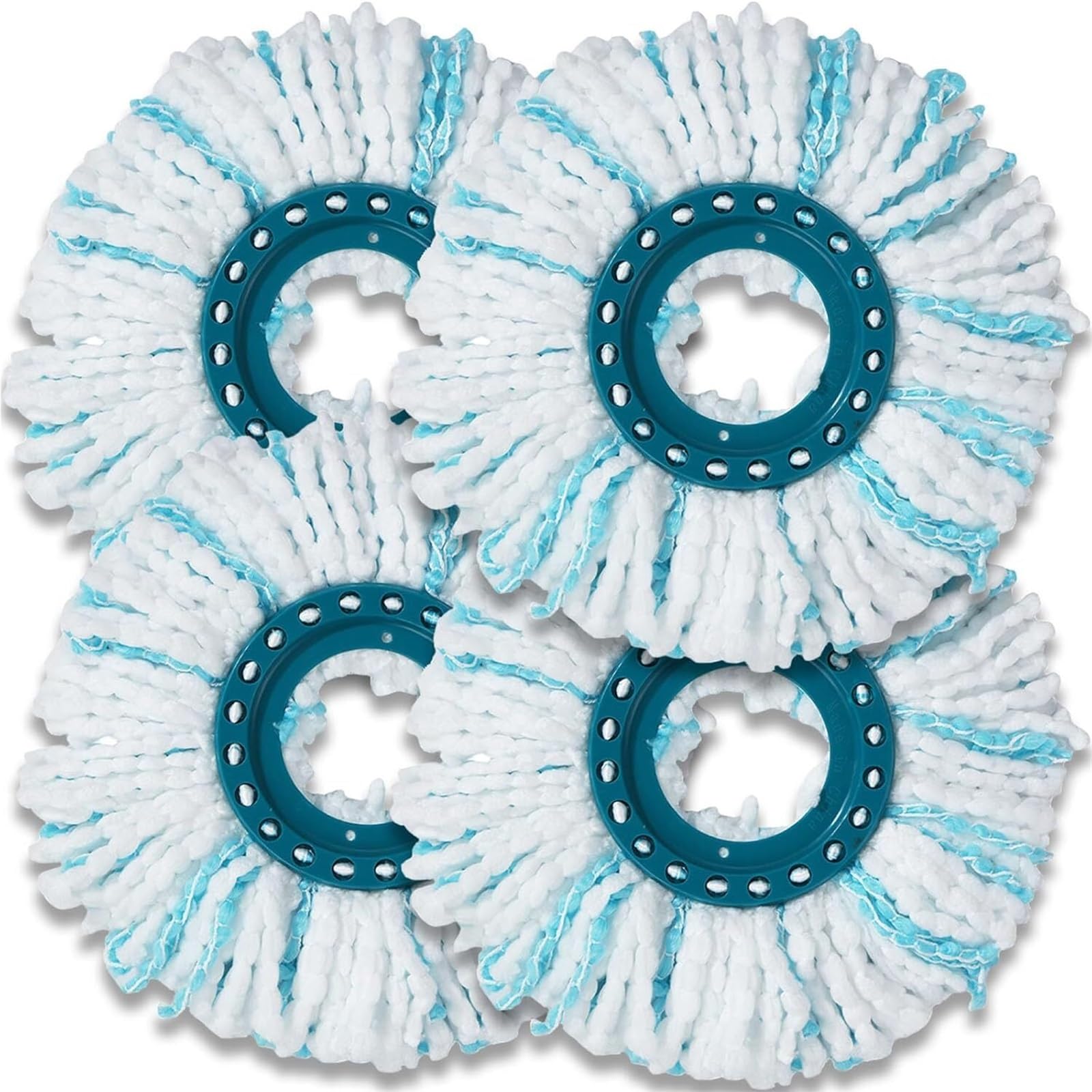 recambios para fregonas Cabezal de Repuesto Microfibra, paño fregona Giratorio Manos Libres for Cabezales, Almohadilla microlimpiadora reemplazable(4PCS)