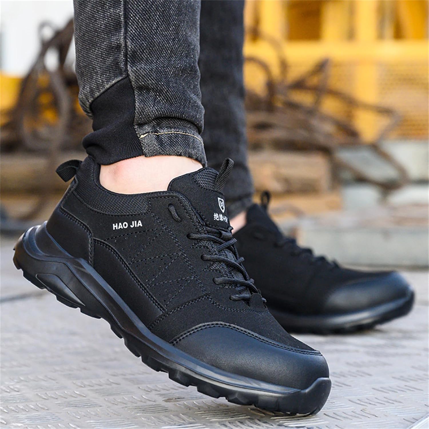 ＡＬＴＩＴＡＢ スチールつま先シューズ軽量安全スニーカーメンズソフト底滑り止め快適な作業靴カジュアル工業用靴,ブラック,7