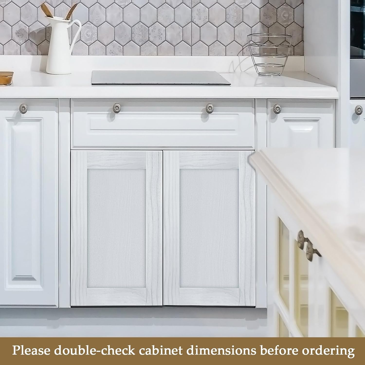 Cinnvoice 2 Pcs 11'' W x 18'' H Unfinished Pine Kitchen Cabinet Door Replacement with 4 Pcs Cabinet Hinges Wood Shaker Door Front Replacement for Kitchen, Bathroom, Vanity