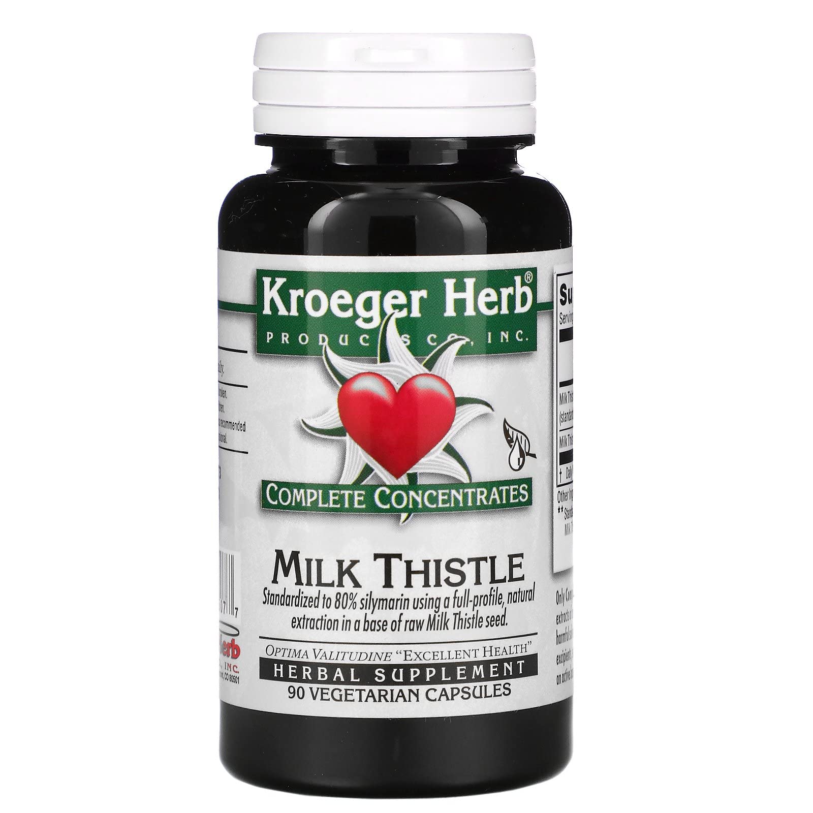 Complete Concentrates, Milk Thistle, 90 Vegetarian Capsule, Kroeger Herb Co