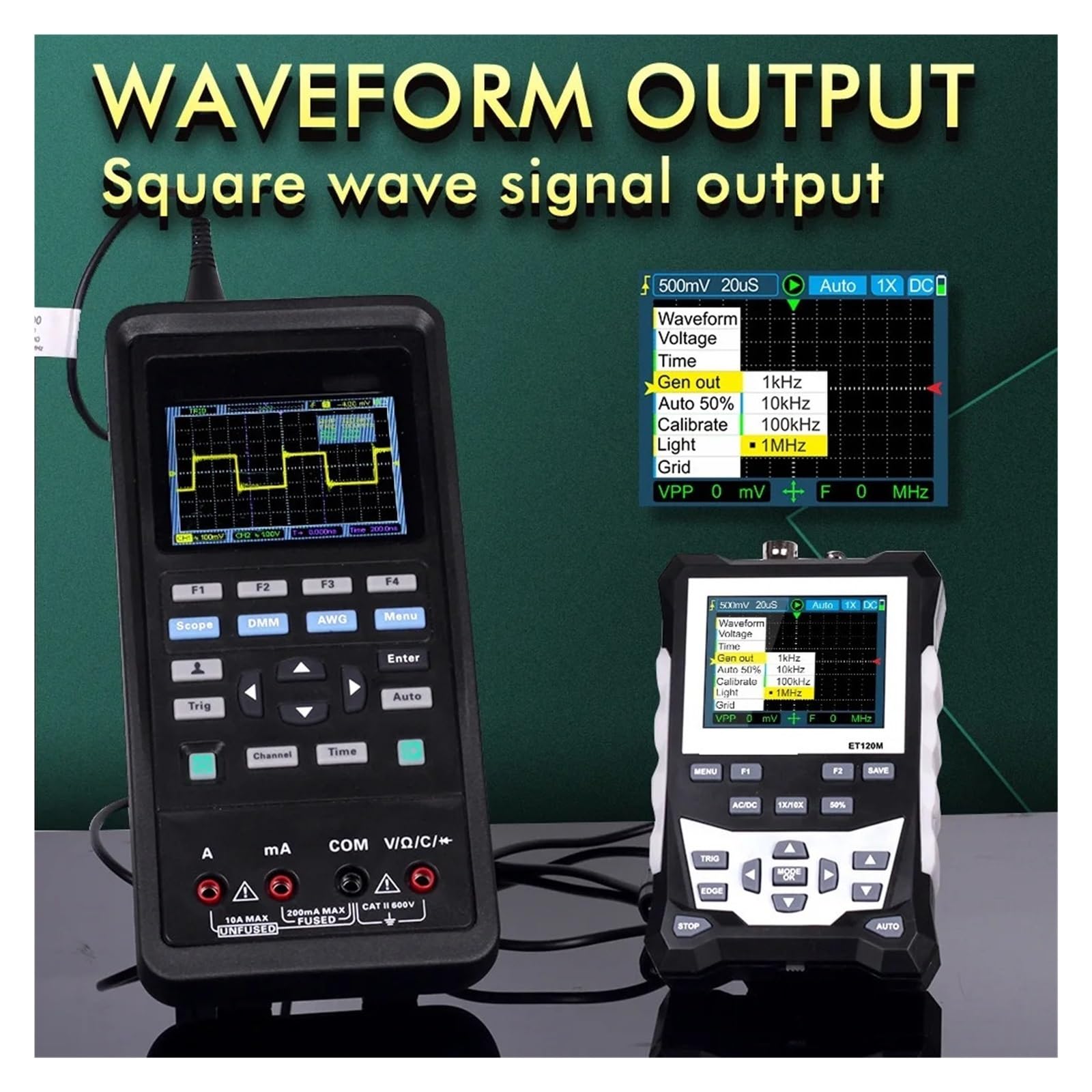Osciloscopio Portátil De Mano 500 MS/s 120 MHz Digital