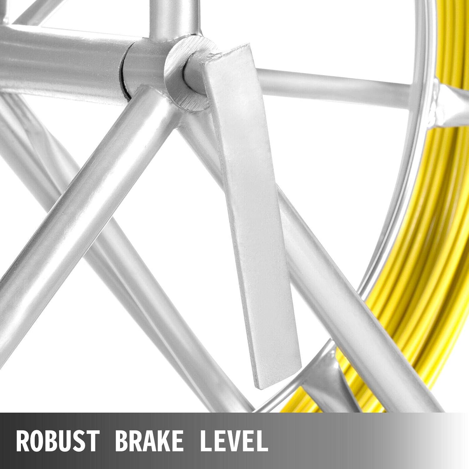 Flаѕh Sаlе Buу 1 gеt 1 Happybuy Fish Tape Fiberglass 6MM 425FT, Duct Rodder Fish Tape Puller Fiberglass Wire Cable Running with Cage and Wheel Stand,Durable Steel Reel Stand,Fish Tape Min Bending Radius 12 inch/300 mm