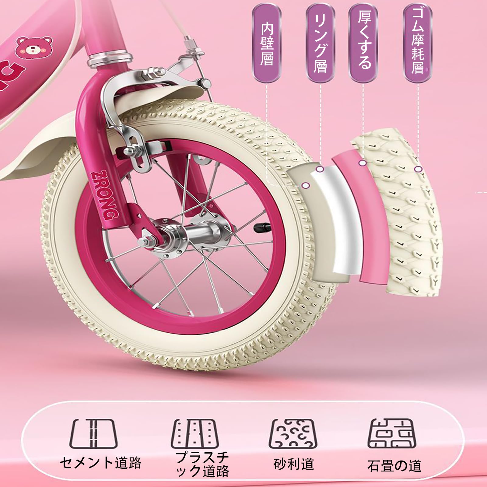 Amazon.co.jp: 子ども自転車 子供自転車女の子自転車ピンク12インチ14 