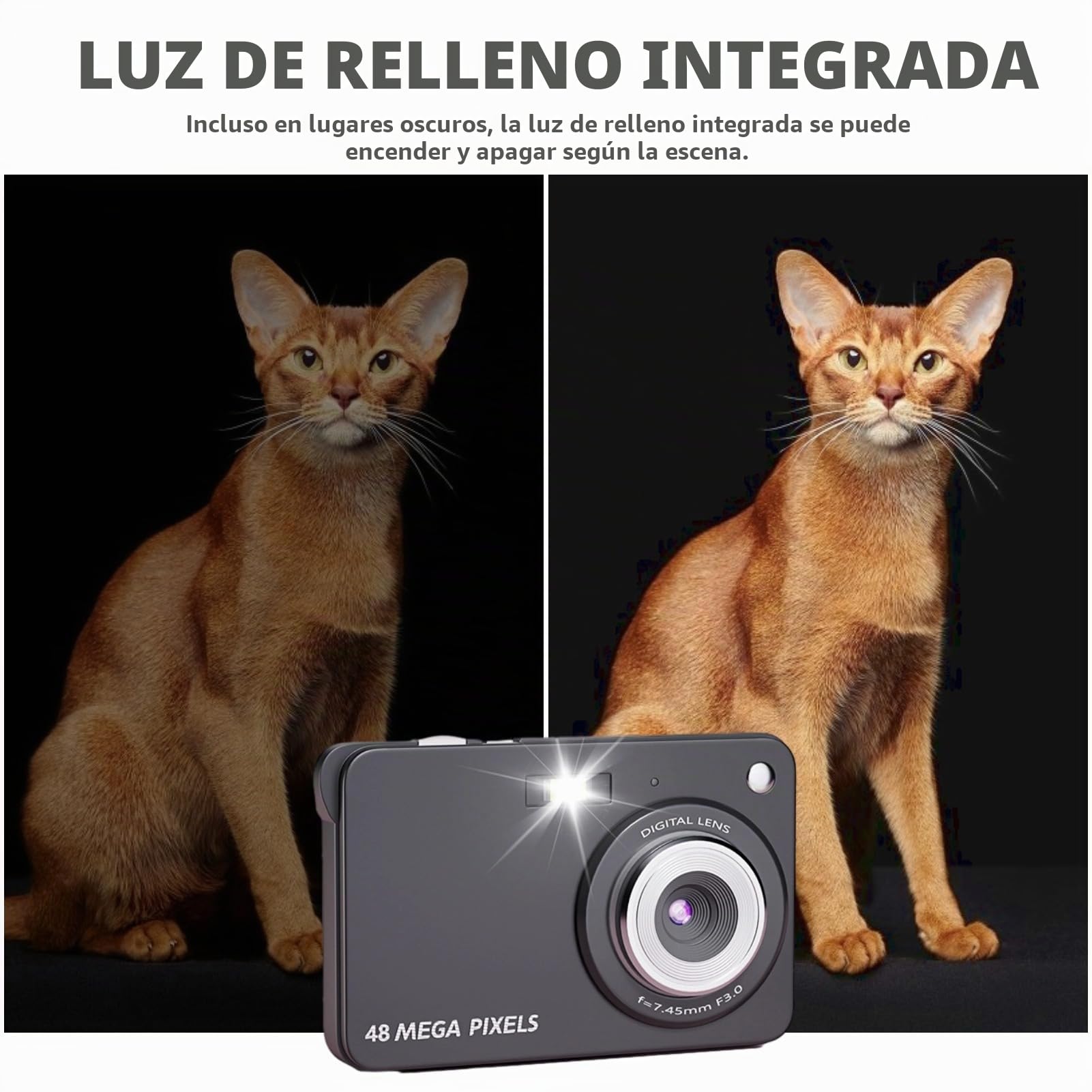 Cámara Digital para Adolescentes, 4K 48MP Ultra HD Point and Shoot Camera, 2.7in LCD Recargable Estudiantes Cámara Compacta con Zoom Digital 8X, Mini Cámaras Vlogging Regalo para (Azul)