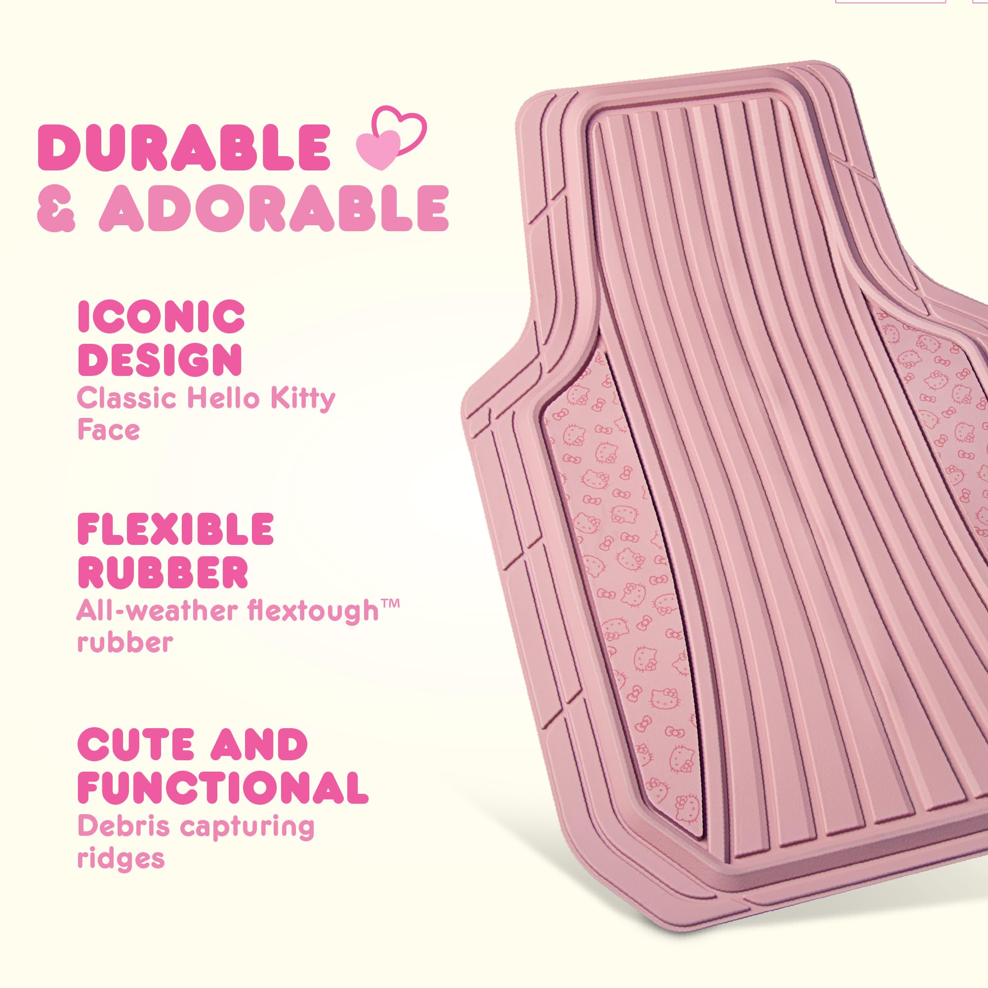 Amazon | Carbella ハローキティ カーマット 4枚 ピンク ラバー フロア 