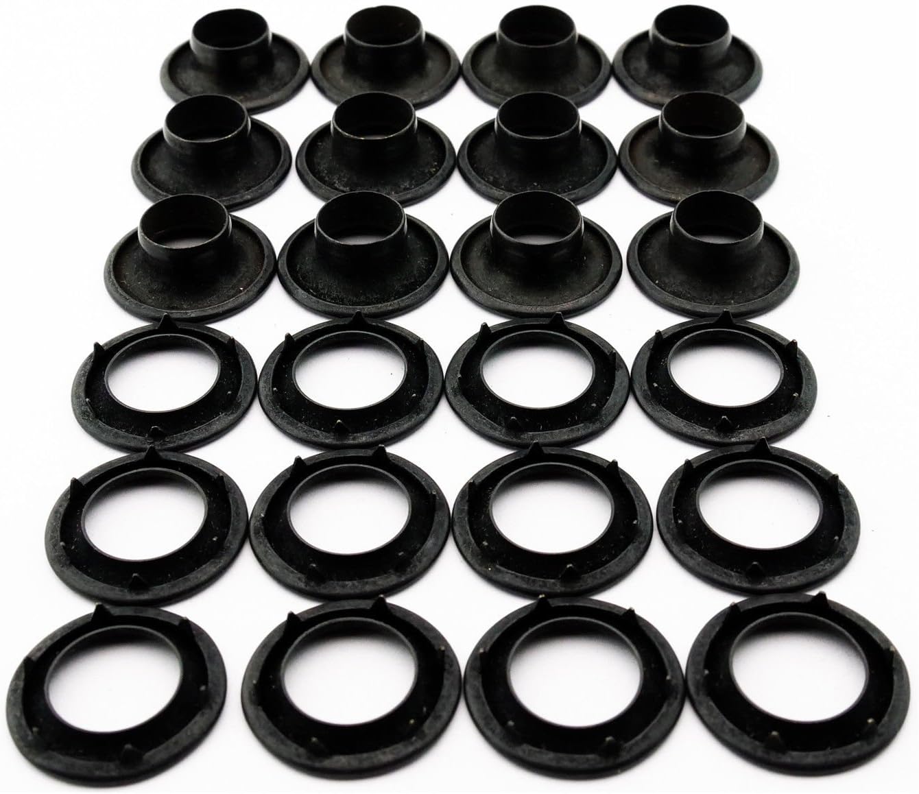 C.S. Osborne 12 Sets Dull Black Grommets & Spur Washers #B2-4 (9/16" Hole)