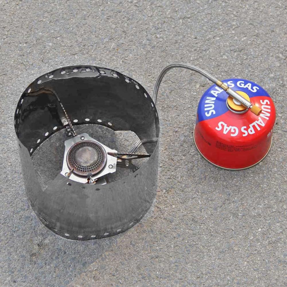 Ruzhgo Stove Wind Shield Portable Foldable Windproof Steel Handle Camping Picnicking Cooking Cooker Screen With Storage Bag 10 Plates