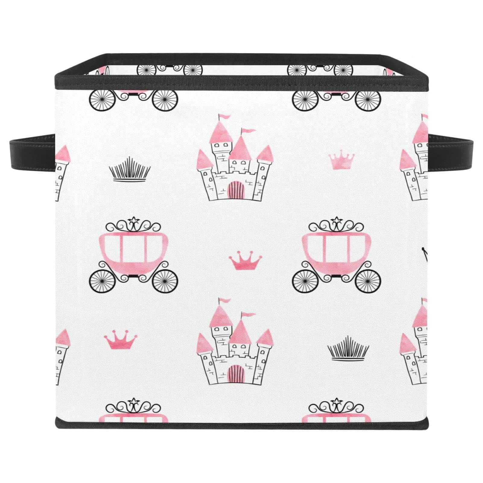 Panier à jouets château et princesse pour placard de chambre d'enfant