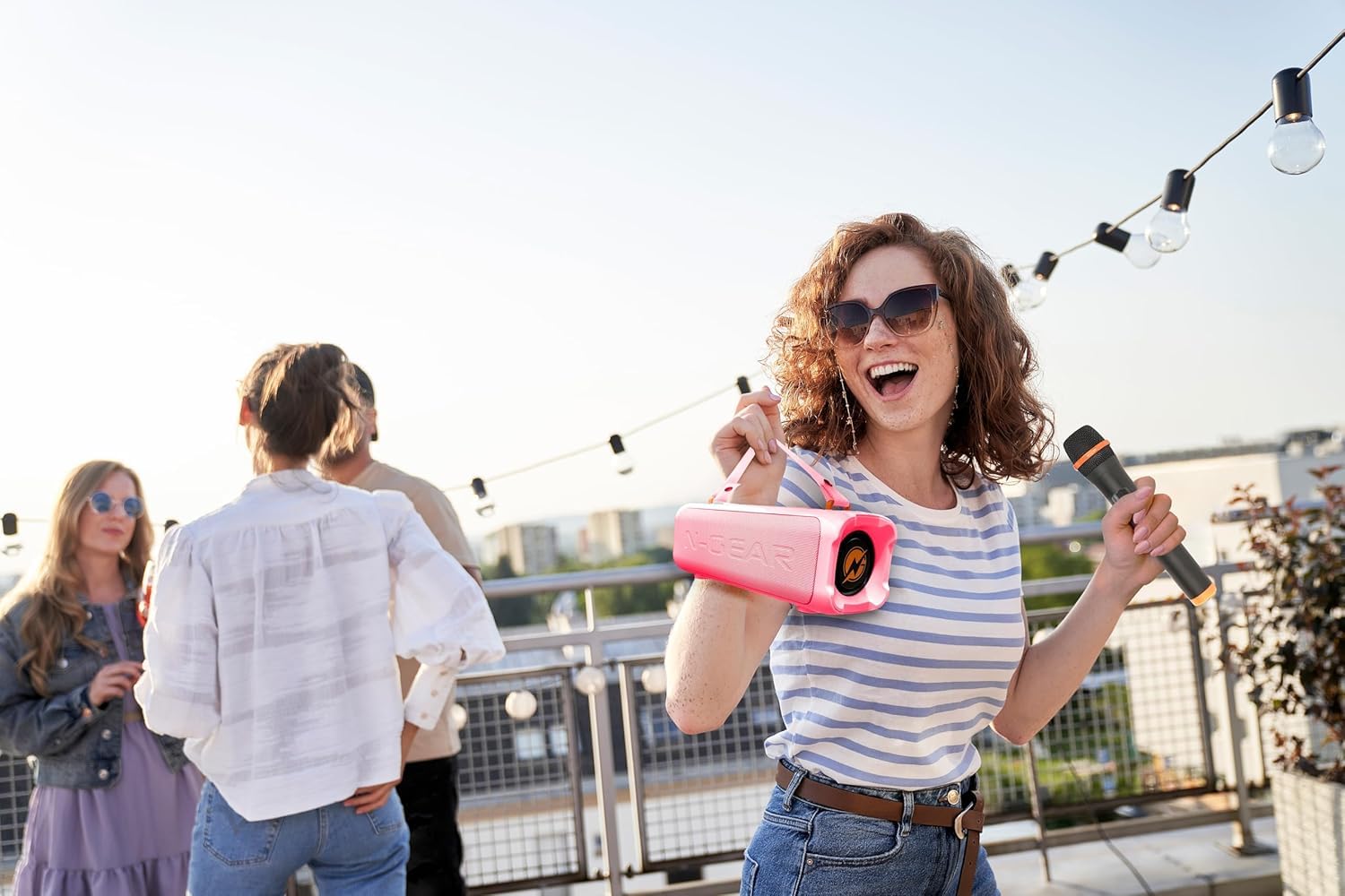 N-Gear LGP Blazooka 703 Pink Enceinte Bluetooth Portable Karaoké de Fête