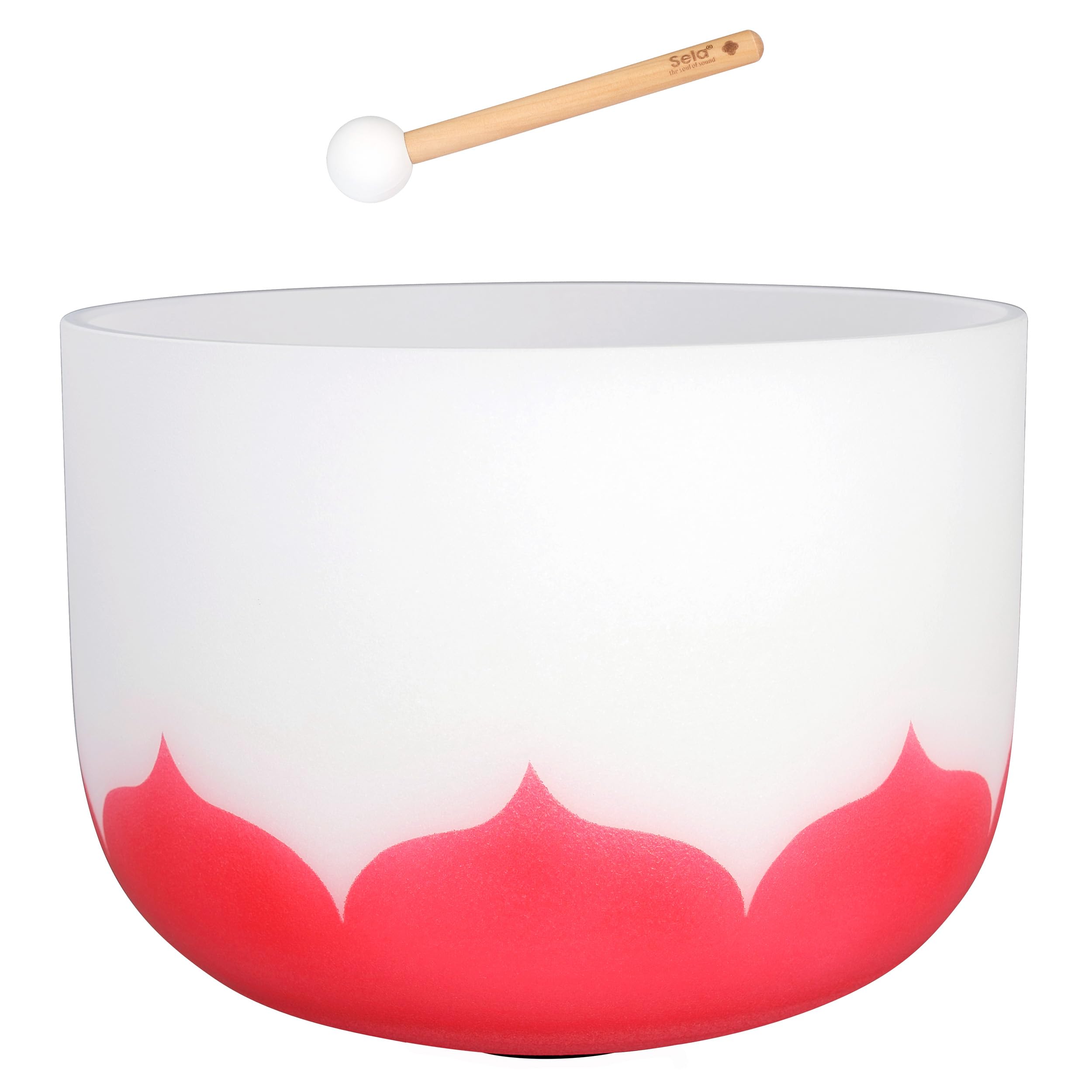 14 Inch Crystal Singing Bowl Set Lotus 432Hz C - Red (Root Chakra)