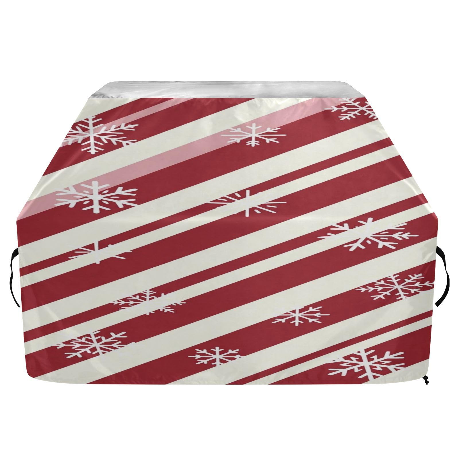 Fundas para ahumadores de 65 pulgadas, material resistente a desgarros y a la decoloración, para exteriores, fundas de bastón de caramelo, rayas de menta, rojo y beige