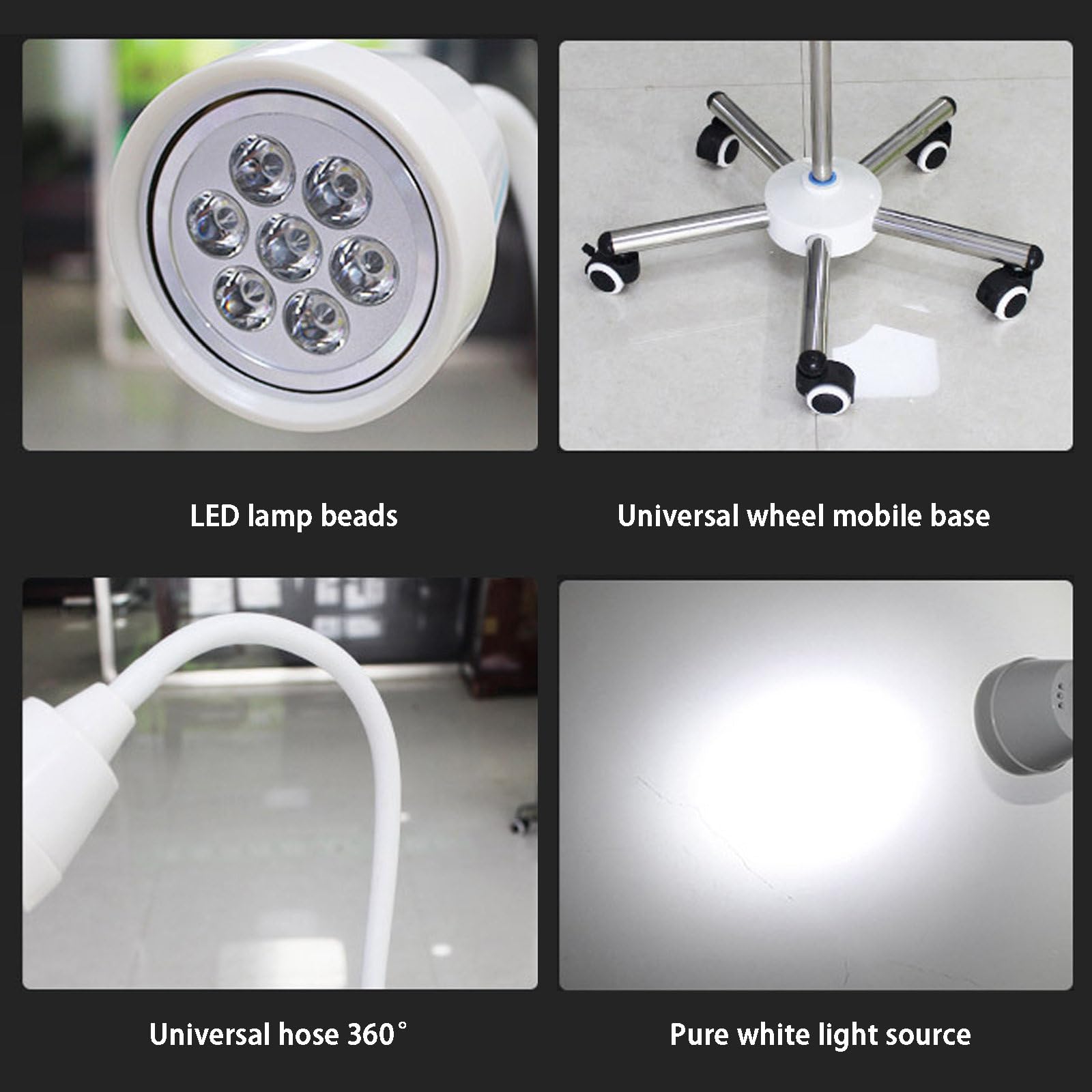 Lampada per Esami Chirurgici Lampada per Esami Medici Chirurgici Mobili Lampada da Pavimento Tipo di Supporto Domestici Luce Chirurgica per Ginecologia, Ambulatorio, Stomatologia, Ent