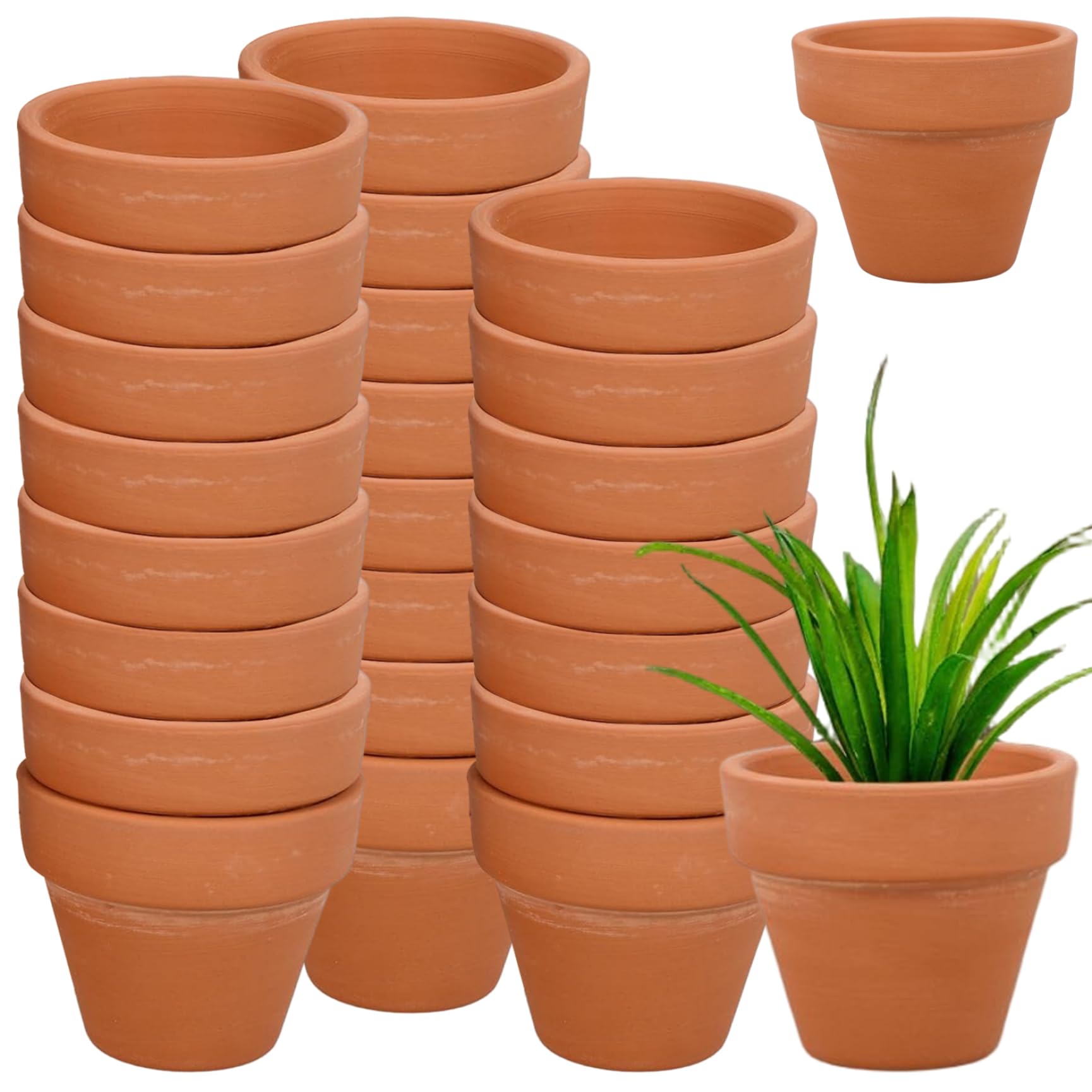 Pots de plantes en terre cuite 5,5 cm, mini jardinière céramique et pot argile pour herbes