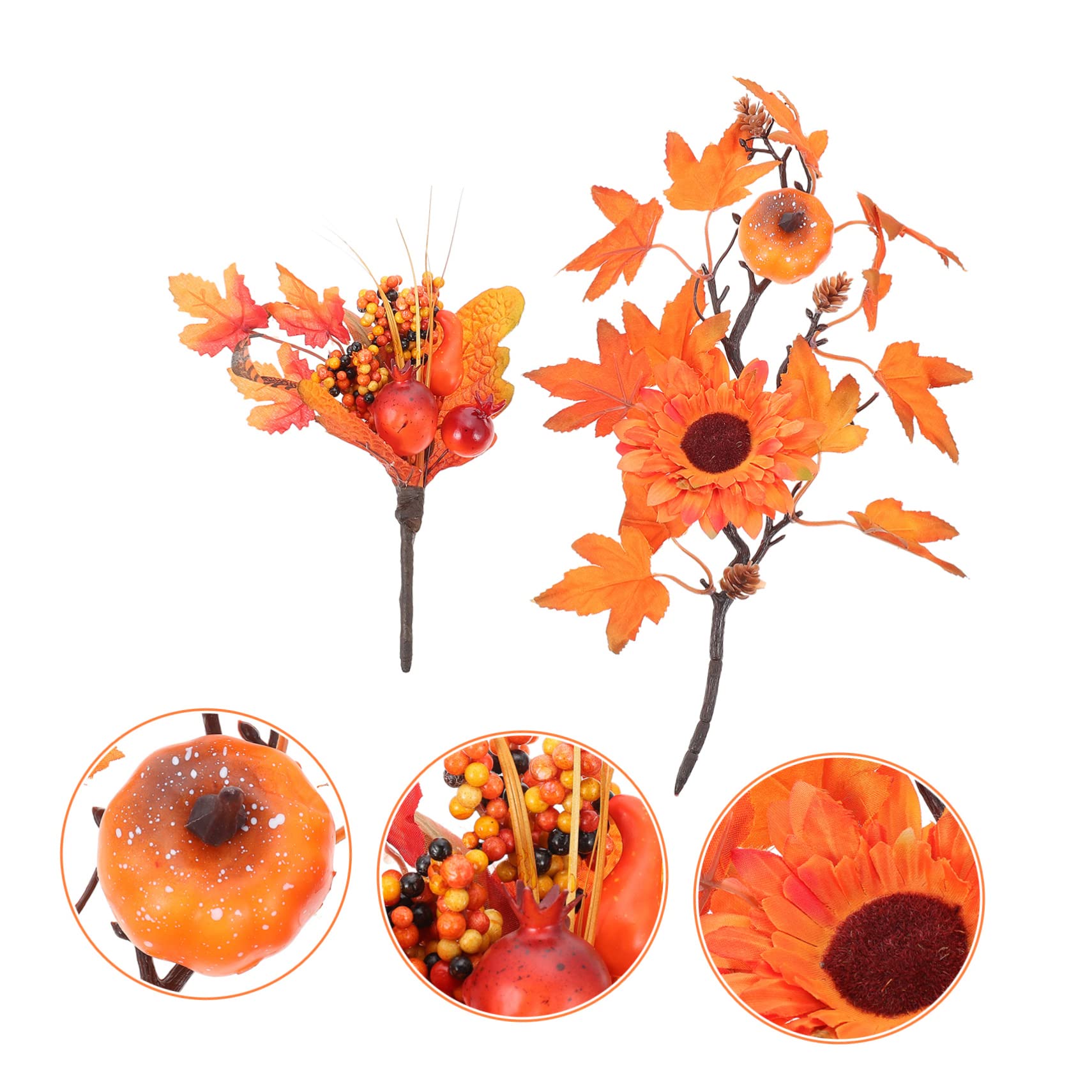 PRETYZOOM 8 STK Kürbis-Ahorn-Zweige herbstdeko Halloween Dekoration gefälschte Halloween-Pflanze künstliches Ahornblatt gefälschte Ahornblätter Kürbis -Kürbisblatt-Picks Plastik