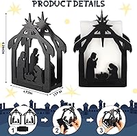 Vista 2 de Barydat Servilletero navideño para mesas, dispensador de pañuelos de madera, soporte para servilletas de cóctel vintage, dispensador de pañuelos