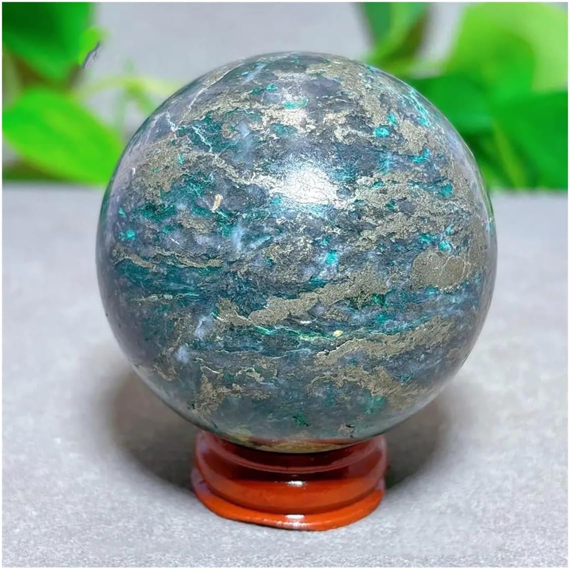 Crystal Stone Home Decor Green Japser Bubble Pyrite Sphere Crystal Natural Stone Quartz Home Decoration