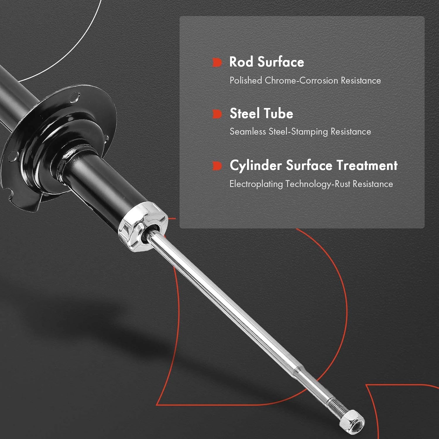 A-Premium Rear Shock Absorber Compatible with Honda Accord 2003-2007 & Acura TL 2004-2008, Driver and Passenger Side