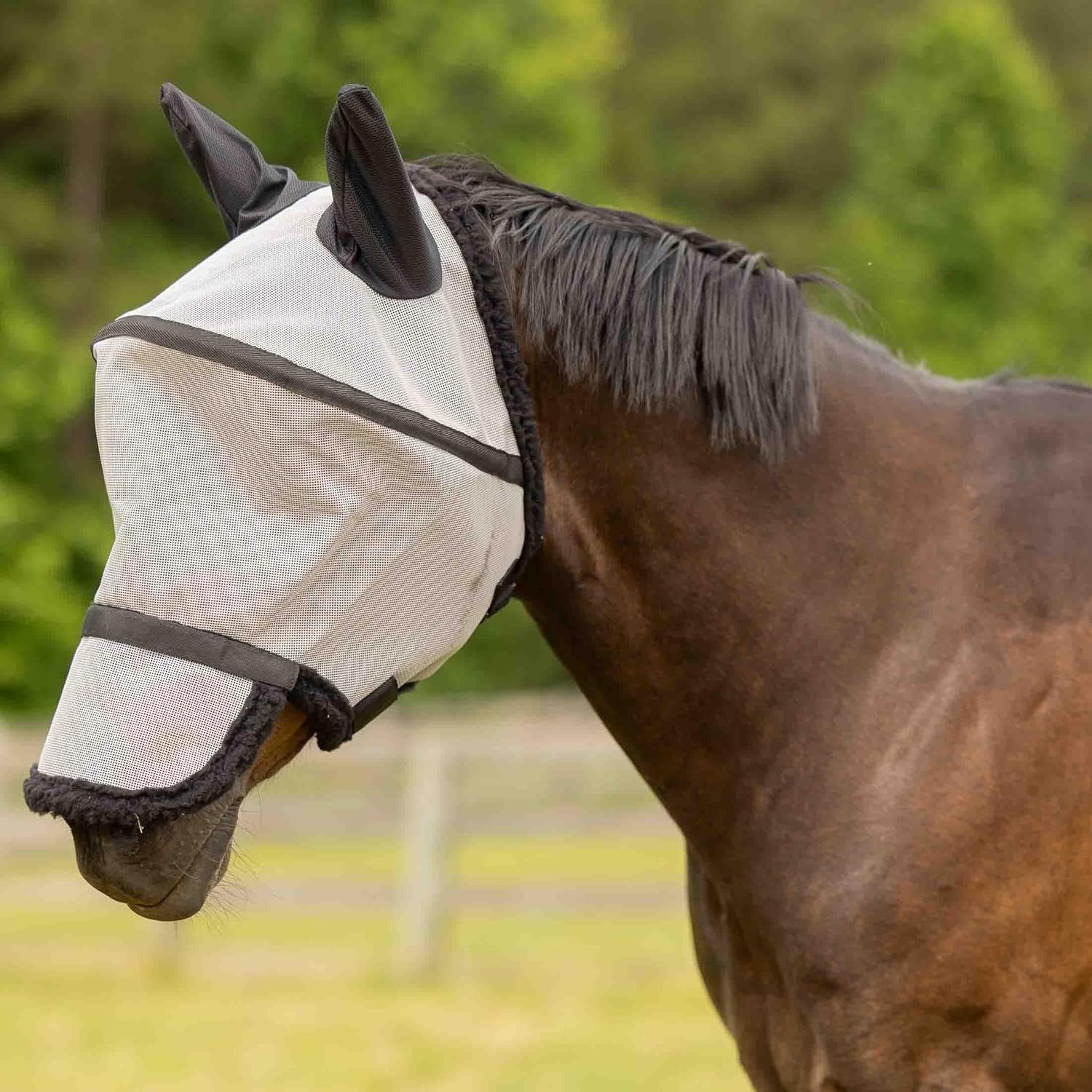 Equinavia Visor Fly Mask with Detachable Nose - Gray - Horse