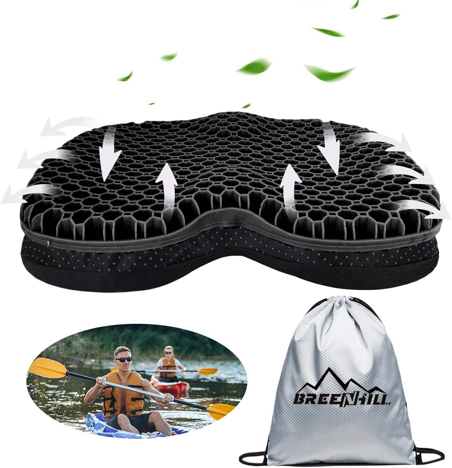 Anti Slip Kayak Gel Seat Cushion Thick Waterproof Egg Seat Cushion Kayak Seat Pad with Non-Slip Cover for Sit in Kayak Inflatable Kayak Canoe & Boat Kayak Accessories for Fishing Kayak Anti Slip Kayak Gel Seat Cushion Thick Waterproof Egg Seat Cushion Kayak Seat Pad with Non-Slip Cover for Sit in Kayak Inflatable Kayak Canoe & Boat Kayak Accessories for Fishing Kayak