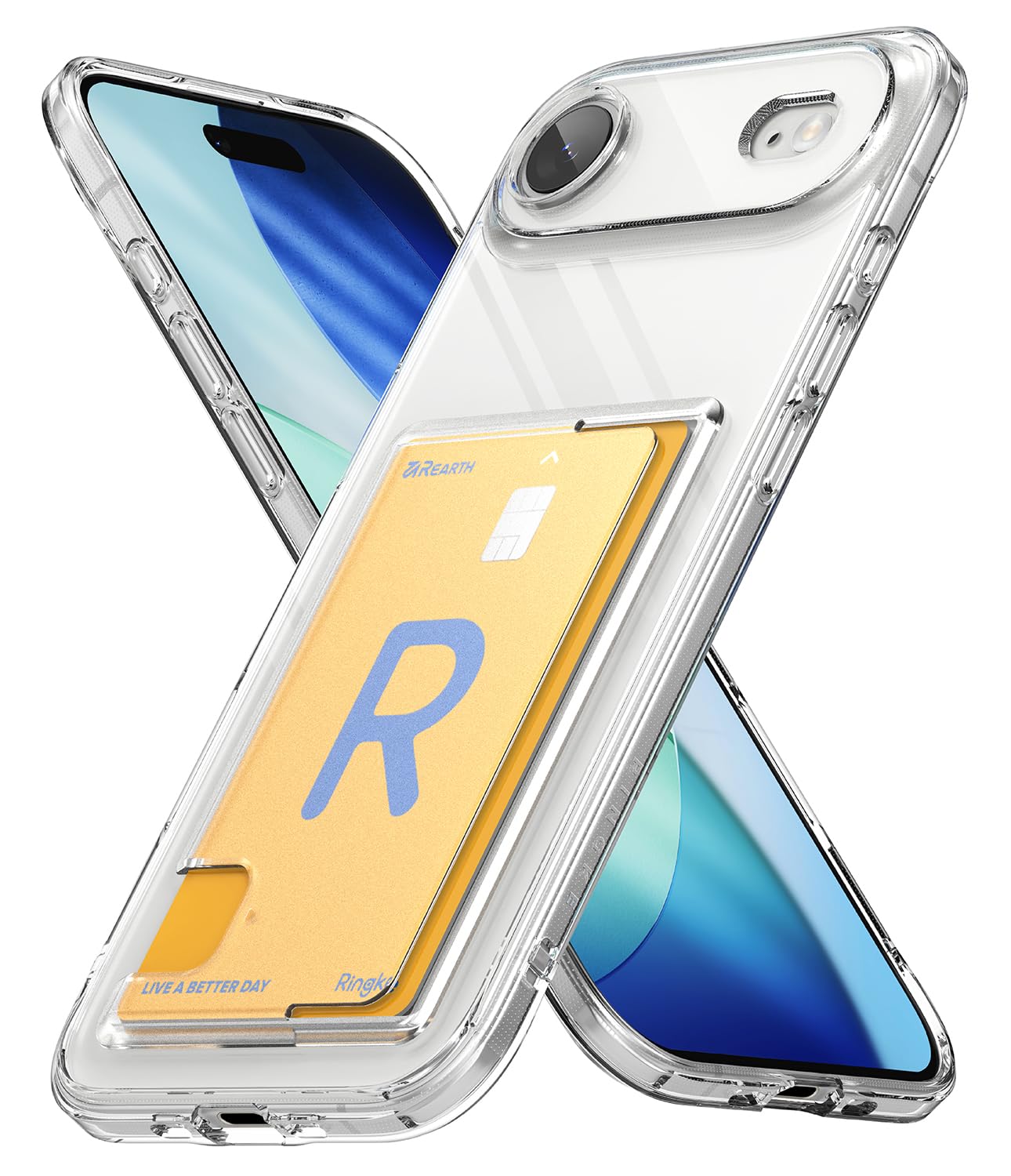 Coque Ringke Fusion Card pour iPhone Air - Étui Transparent avec Porte-Cartes