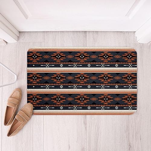 Miniatura 31 de Alfombra de área de decoración occidental, alfombra de baño azteca, vaquera, estilo vaquera, del suroeste, para niños y niñas, rústica, decoración