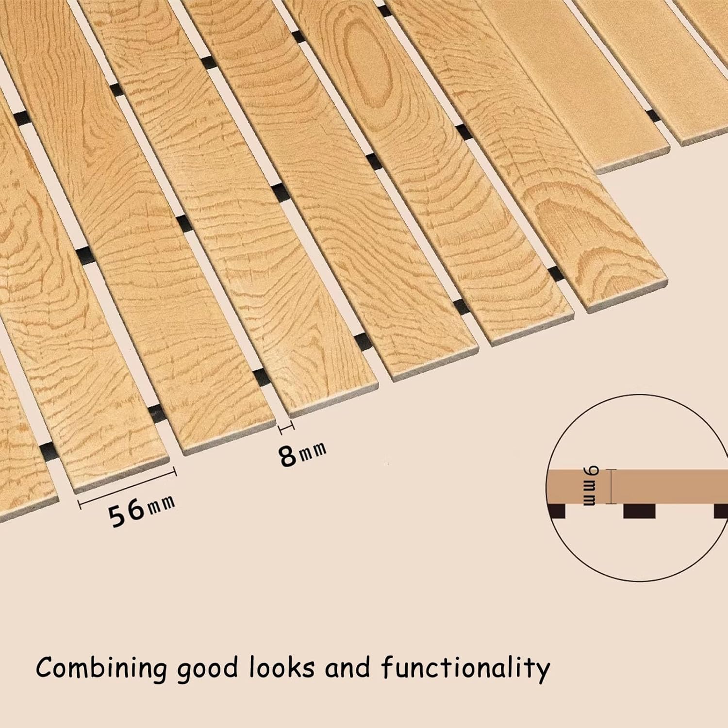 Square Solid Wood Bath Mat, Non-Slip Raised Shower Platform, Roll It Up for Storage Shower Mats, Bathtub Mat Spliceable, for Bathtub/Inside Outside Showers/Spa(Brown-A,24x17.3in/61x44cm)