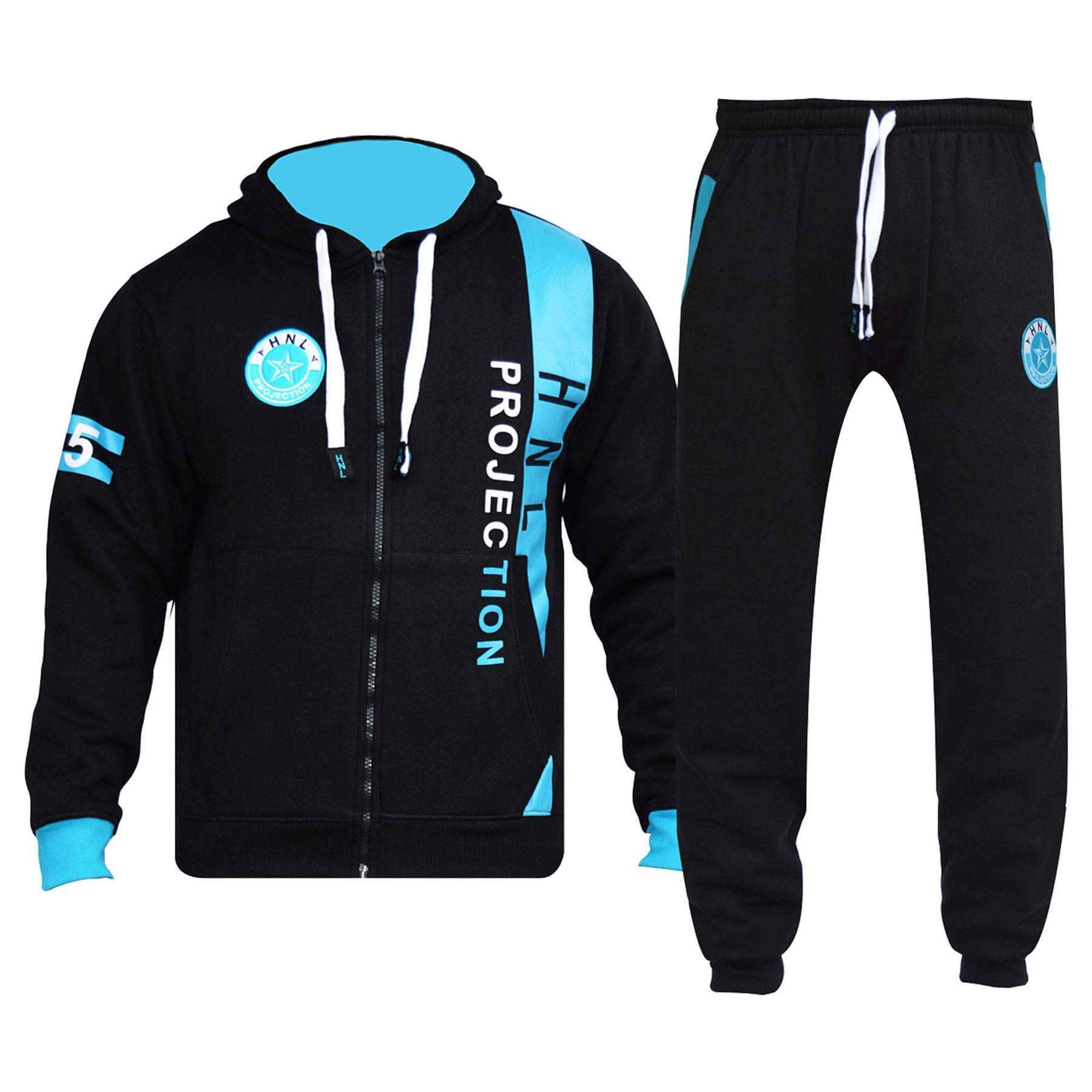 A2Z 4 Kids Kids Boys Girls Tracksuit HNL Projection Print Black & Blue Hoodie & Bottom Jogging Suit Joggers New Age 7 8 9 10 11 12 13 Years