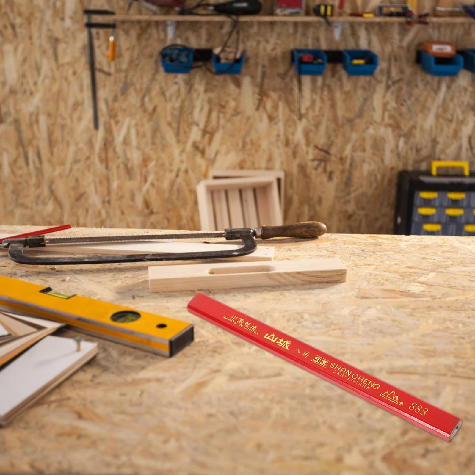 Uonlytech Matite da Carpentiere Resistenti Agli Urti e Facili da Spezzare 72 Ottagonali in Legno Rosse per Scrivere su Superfici Dure e Irregolari