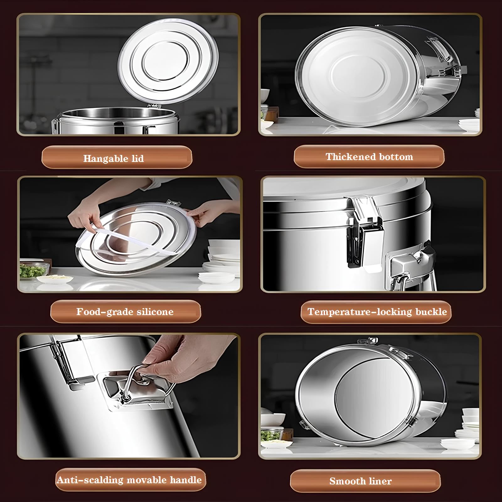 Distributore di bevande a doppia parete in acciaio inox, per conservare acqua calda, latte, tè, caffè, succo, resistente, per uso domestico e feste