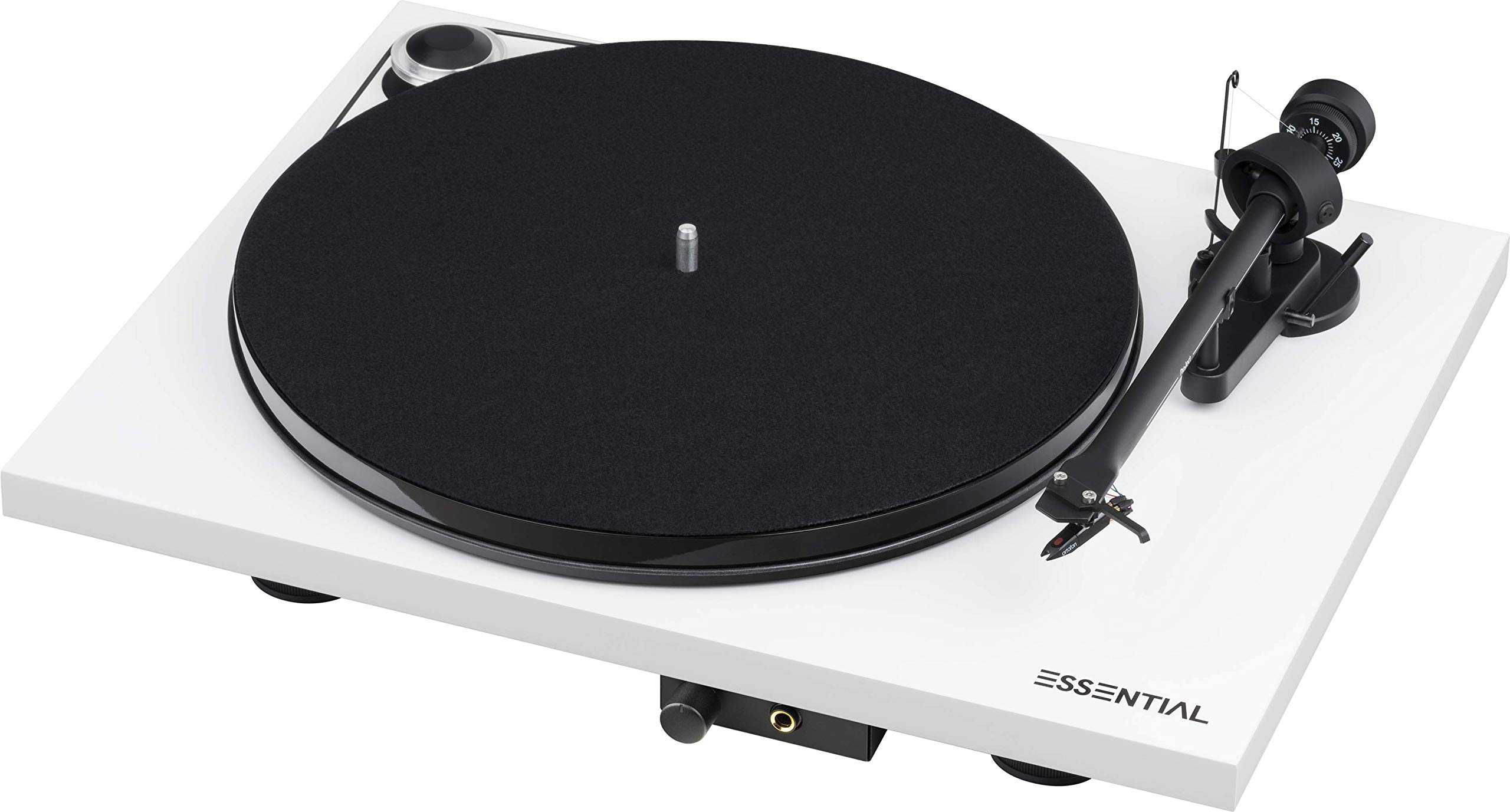Pro-Ject Essential III HP - Giradischi audiofilo con uscita per cuffie, colore: Bianco