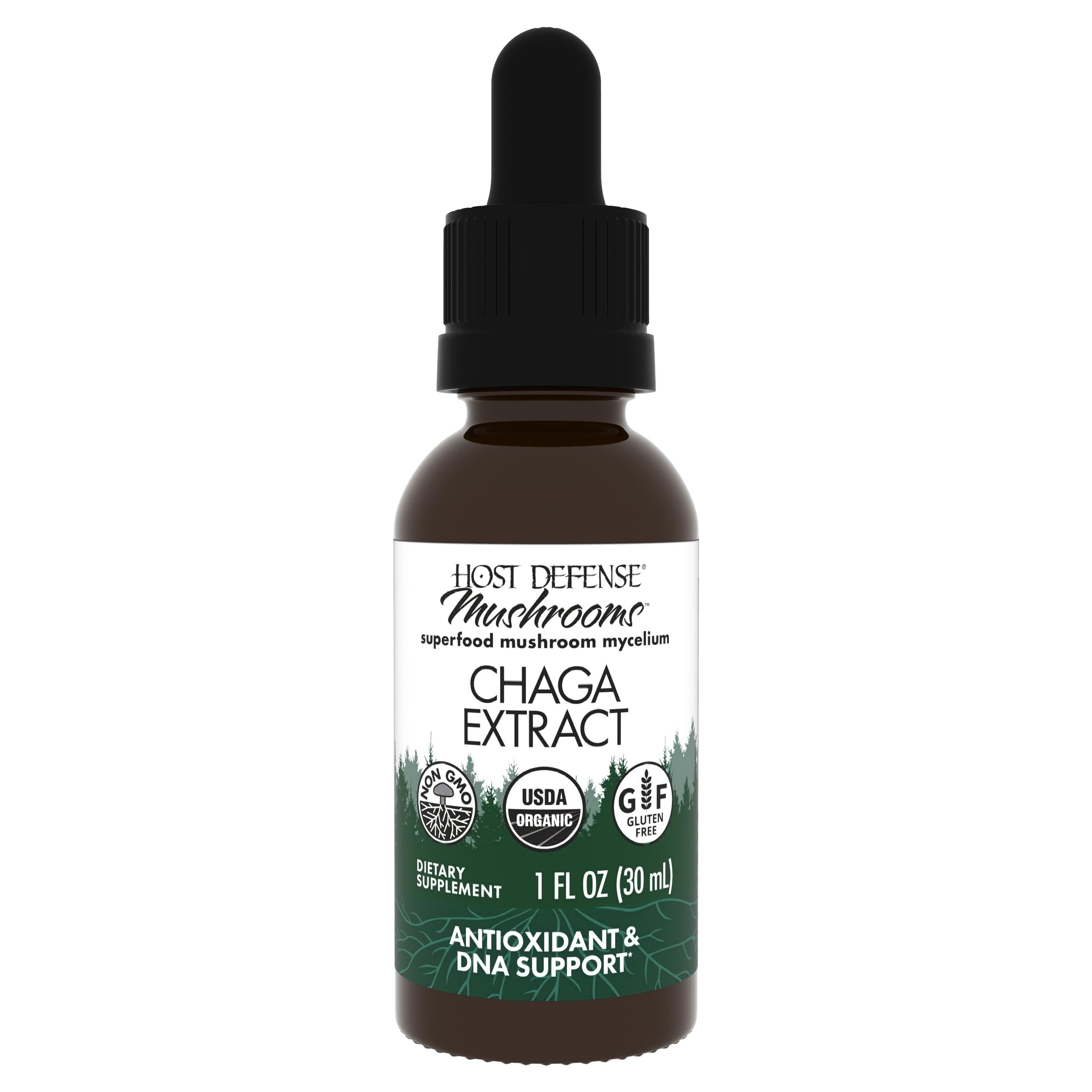 Host DefenseChaga Extract - Immune System Support Supplement - Chaga Mushroom for Antioxidant Activity Support - Liquid Dietary Mushroom Supplement - 1 fl oz (30 Servings)*USDA Organic