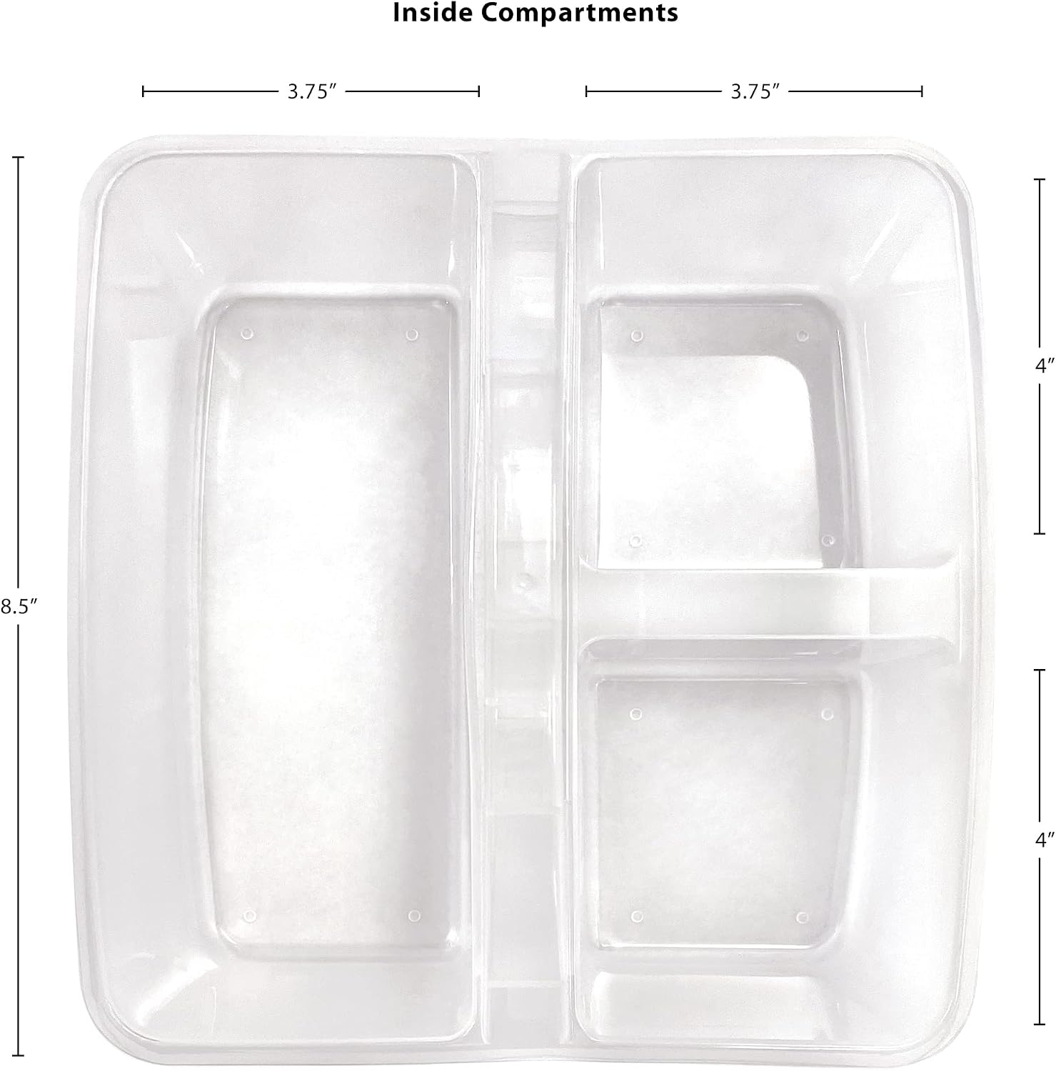 Teacher Created Resources Clear Portable Plastic Storage Caddy 6-Pack for Classrooms, Kids Room, and Office Organization, 3 Compartments