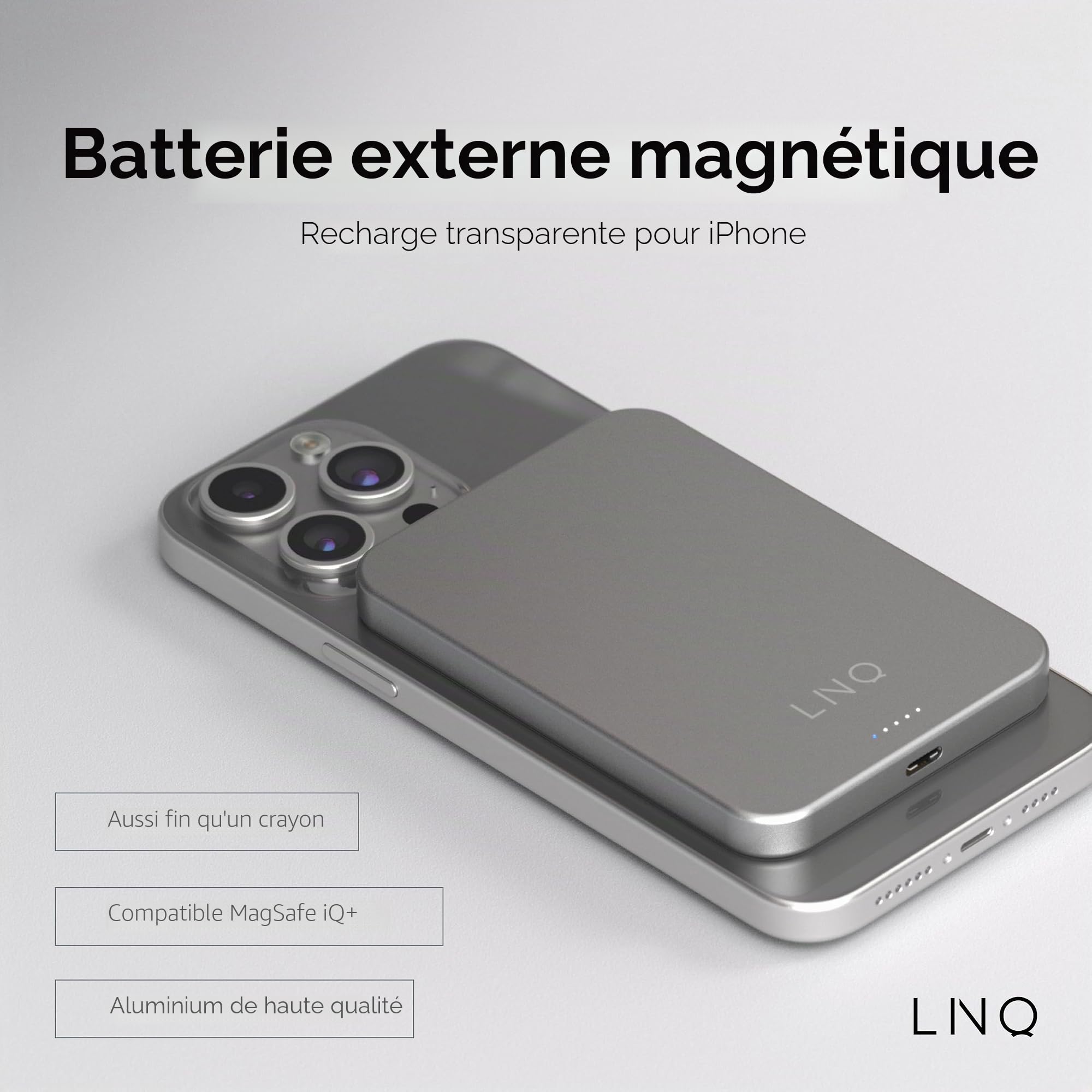 LINQ Powerbank magnétique sans Fil 5.000