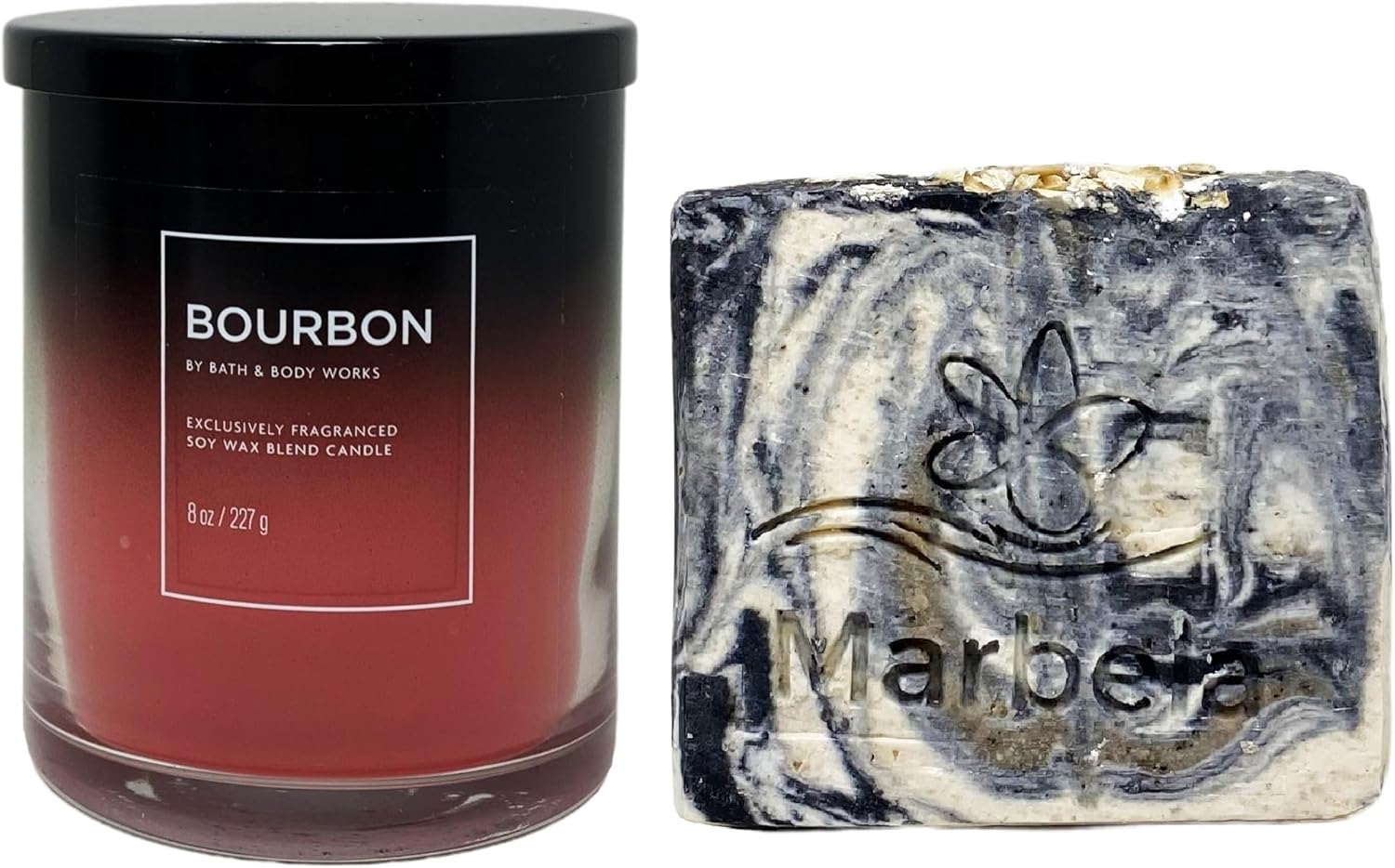 Bath & Body Works Men's Collection Bourbon Single-Wick Scented Candle with a Charcoal Scrub Bar Soap