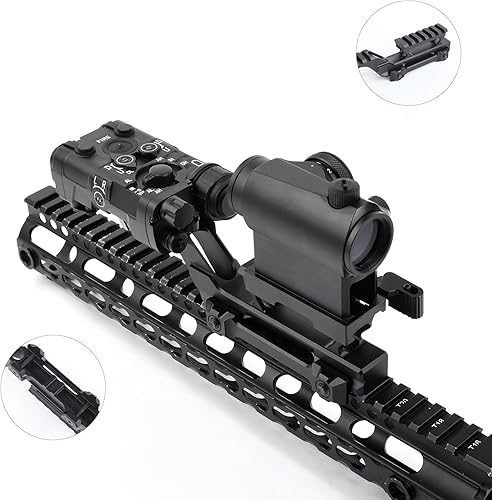 Miniatura 5 de rdzzwxw Montura de Tipo de Grupo Táctico para Mira Hologáfica EXPS3, Montura de Punto Rojo, Montura de Cargador de Láser, Montura Base Combo,