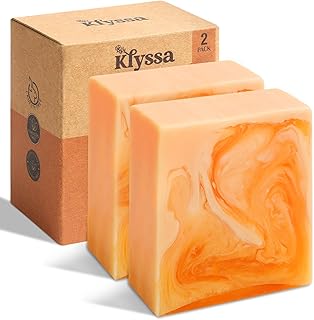3.5 ounces*2 Organic Turmeric Kojic Acid Soap Bars- Brighten Skin & Fade Dark Spots | Hydrating & Gentle Care | Antioxidant Protection | Sustainable & Handmade 100g 2 pack