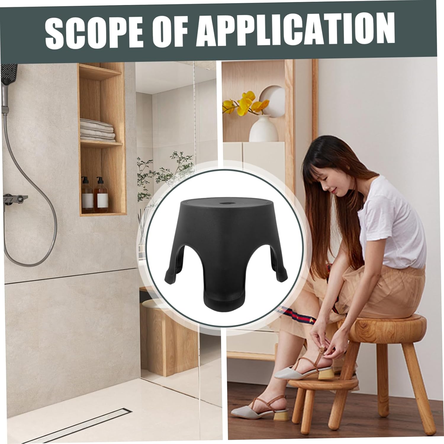 Foot Stool for Potty Training Nonslip Stepping Stool for Bathroom Kitchen Home Use -Skid Design for Toddlers and Adults Compact for Easy Storage