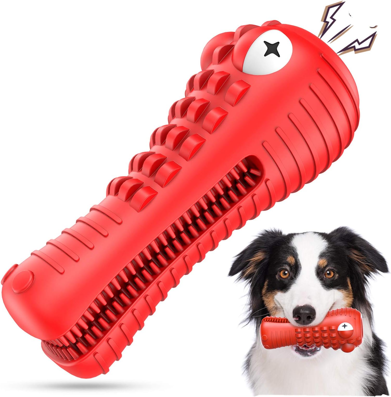 NOUGAT Squeaky Dog Chew Toys- Heavy Chewers Dog Toys- Indestructible Tough Dog Toys for Aggressive Chewers Large Breed, Dog Teeth Cleaning Toys for Medium Large Dogs