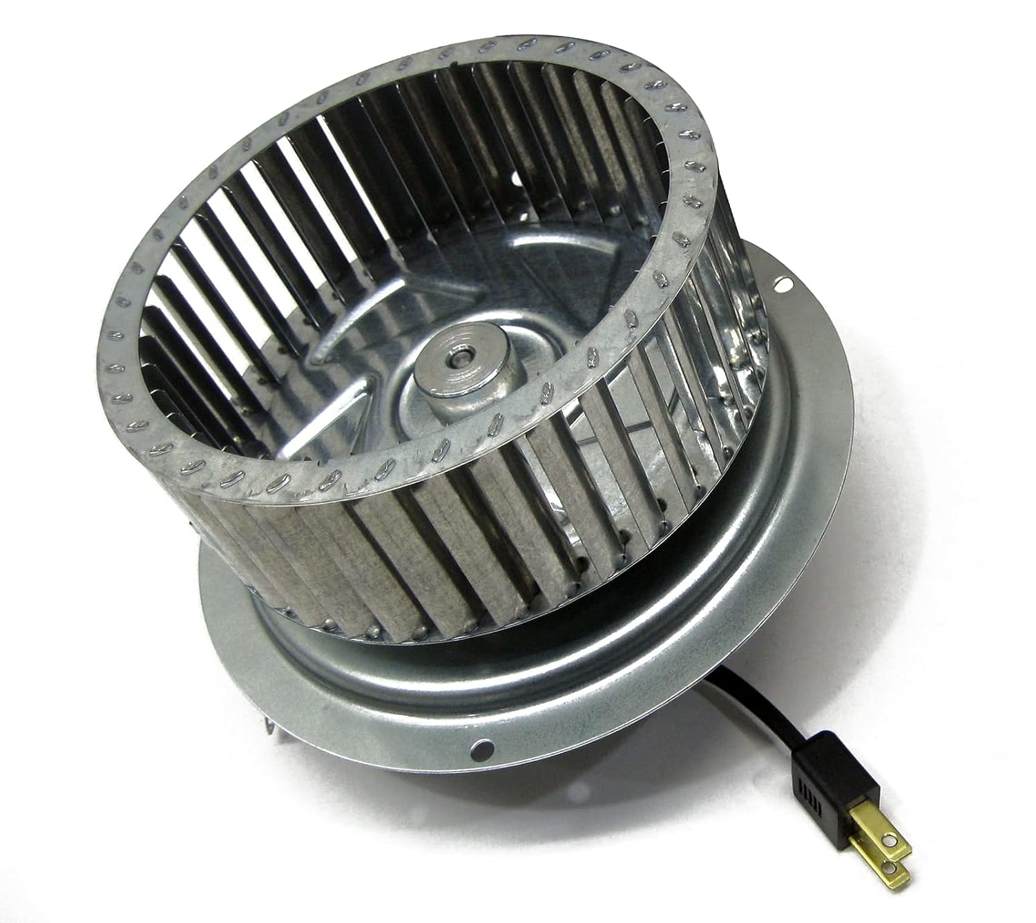 Underside view of the blower wheel