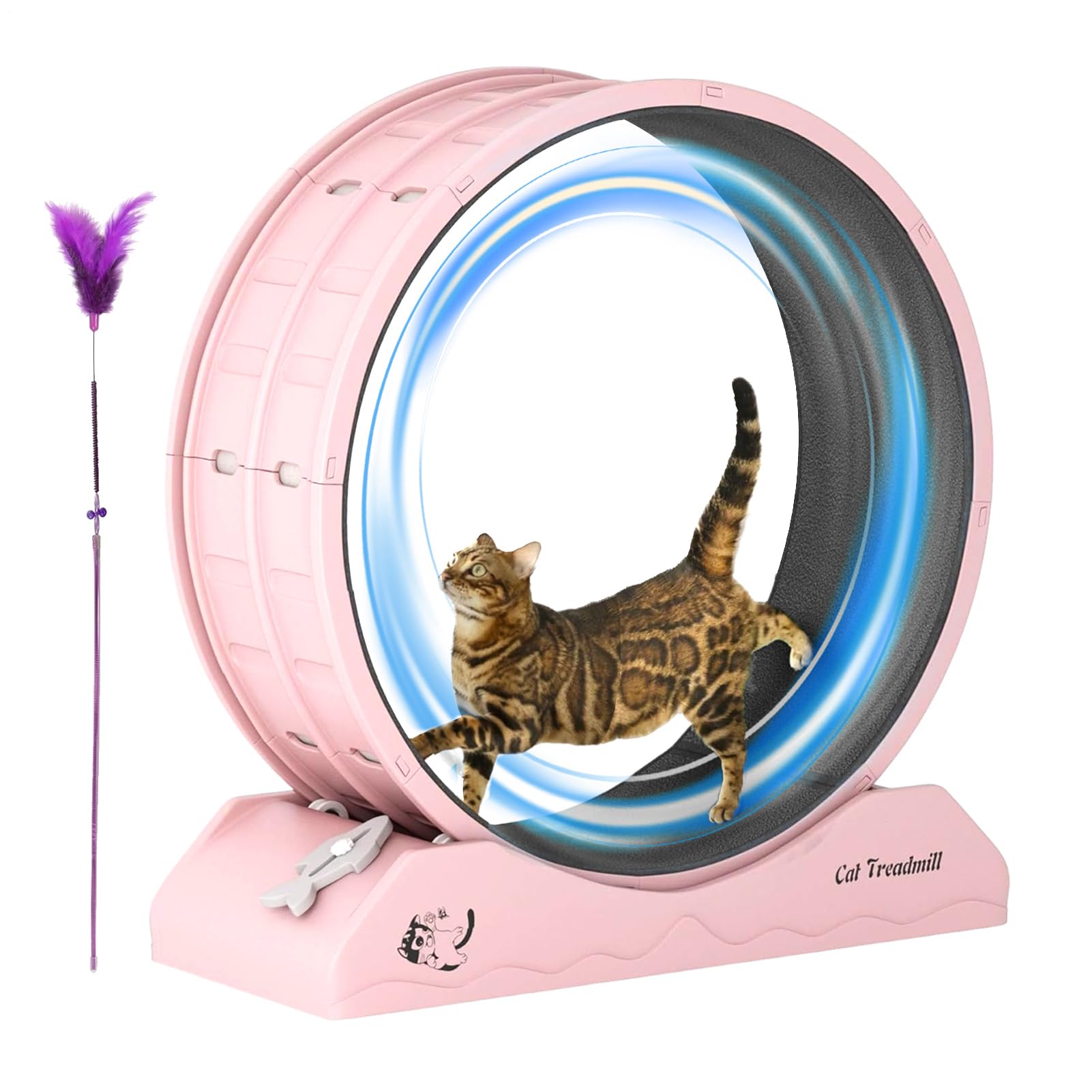 Exercise Wheel for Cats | Weight Loss Treadmill for Kitten,Large Cat Wheel Exerciser for Indoors, Safety Kitten Treadmill