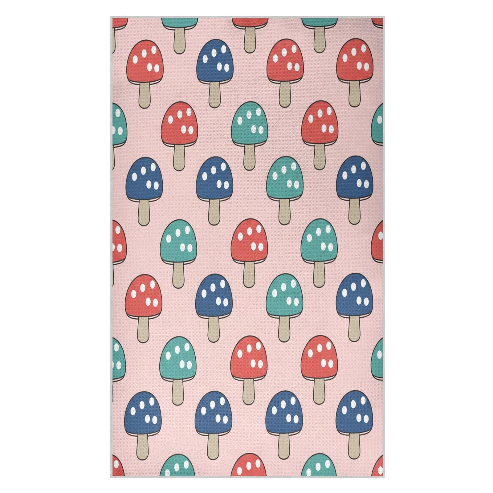 BURSTDDY Colorful Mushrooms Kitchen Towels,Absorbent Dish Towels 2 Pack