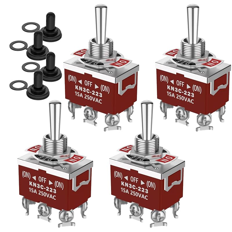 Chave interruptora momentânea DPDT 6 pinos Malictele ON-OFF-ON 30 A 12 V – Kit com 4 unidades