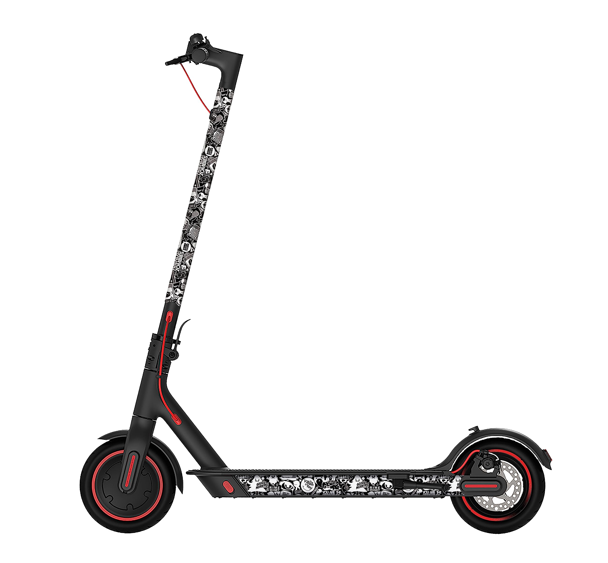 Adesivo per scooter elettrico | Modello Adesivo Bomb Nero 4Pz | Decora e Proteggi il tuo Monopattino | Compatibile il modello Xiaomi M365,S1,Pro, Essential, Pro2,Pro3