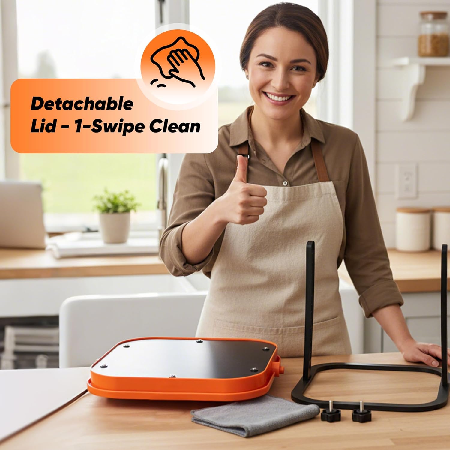 10'' x 10'' Chick Heat Plate, Upgraded 50W Power with 3-Level Temp(97-117-137°F), Adjustable Height & Angle, 6.7FT Long Cables, Brooder Plate for Chick Pourltry & Brooder Box