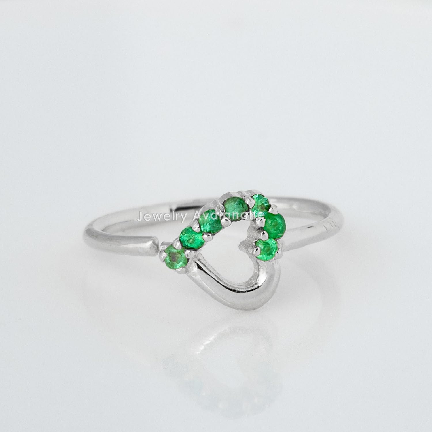 20G 14K Gold Heart Nose Ring, 0.07ctw Emerald Gemstone Nose Hoop, Twist-open 5/16"(8mm) Nose Ring, May Birthstone Hoop Unisex